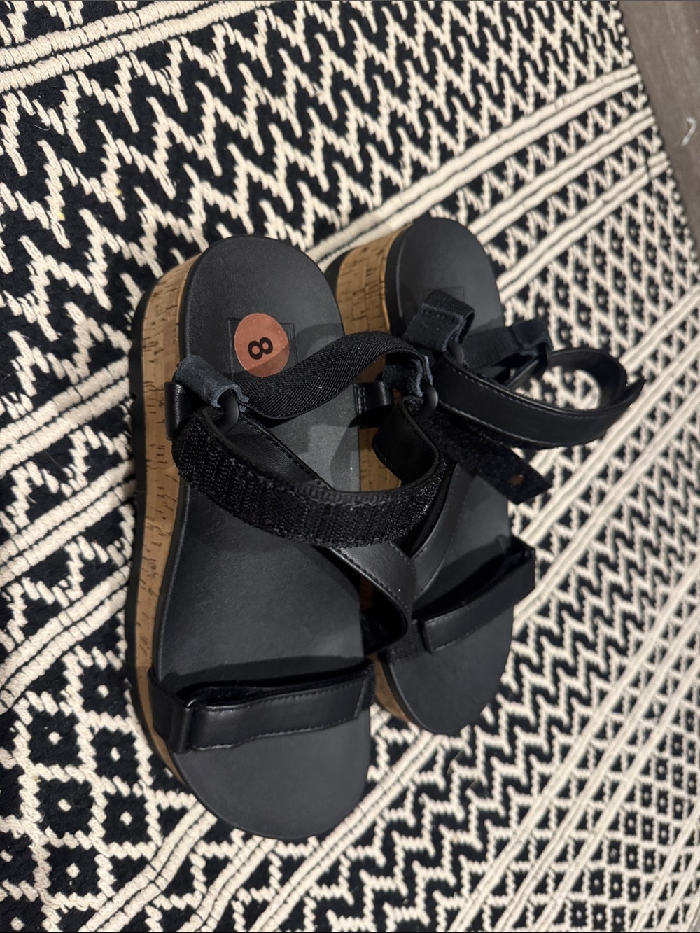 Reef Black Cork Wedge Sandals - Women